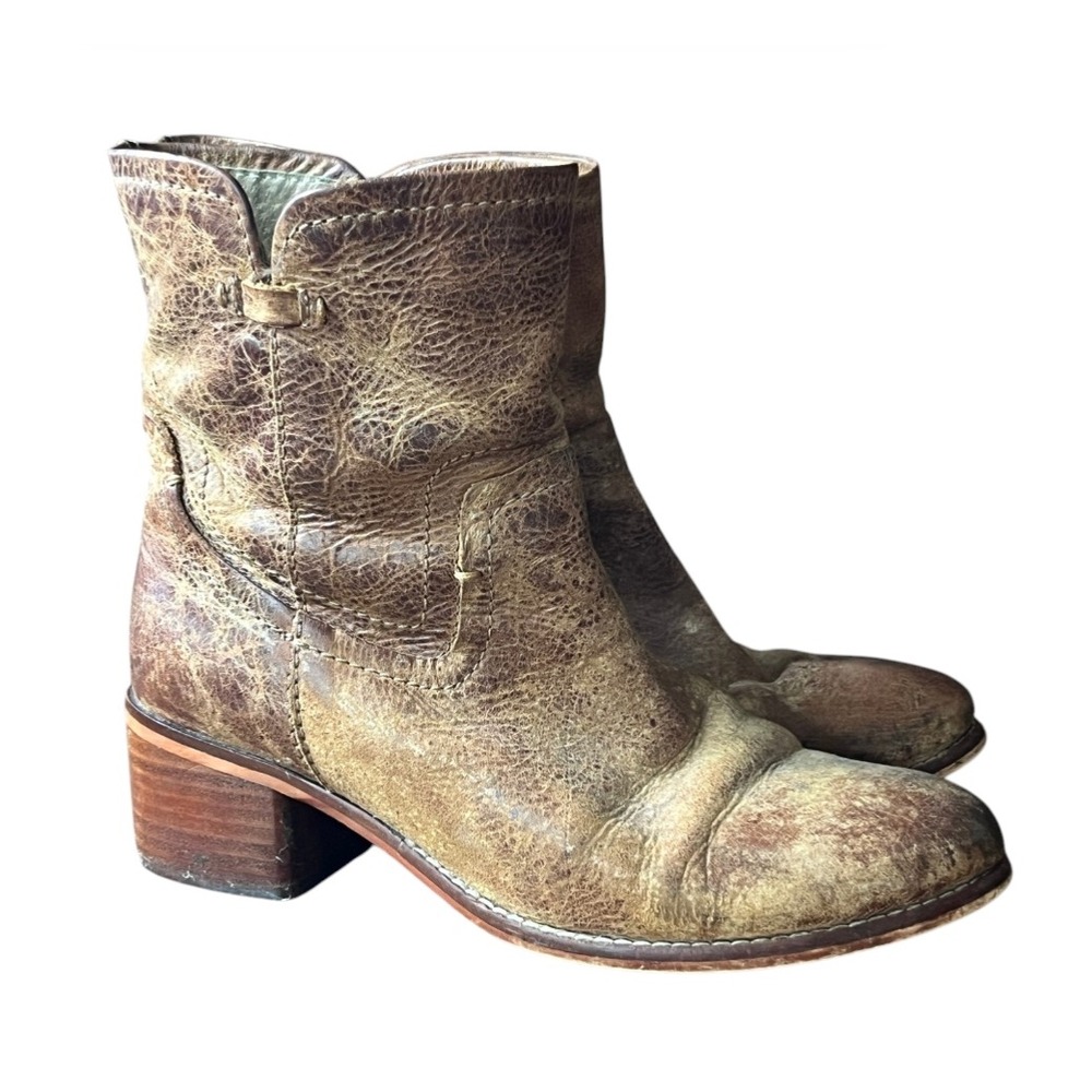 DIBA TRUE Short Ankle Boots HAND DISTRESSED MEDIUM BROWN LEATHER West Haven 7